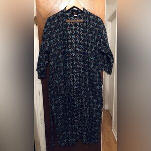 Majestic Teal and Navy Duck/Paisley Vintage Robe